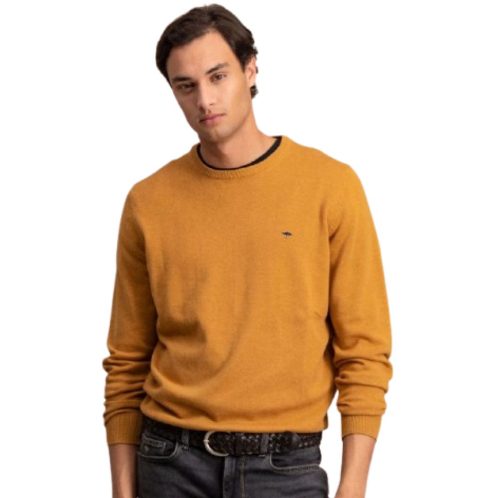 FYNCH HATTON CLASSIC ROUND NECK NEW DIJON MEN SWEATER